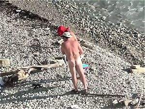 adorable youthful teenager nudists on the beach